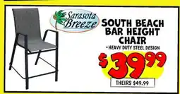 Ollie's SOUTH BEACH BAR HEIGHT CHAIR offer