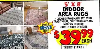 Ollie's INDOOR AREA RUGS offer
