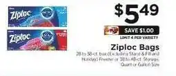 ShopRite Ziploc Bags offer