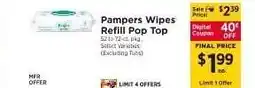 ShopRite Pampers Wipes Refill Pop Top offer
