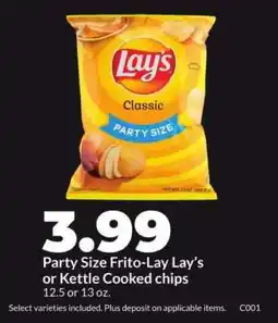 Hy-Vee Party Size Frito-Lay Lay’s or Kettle Cooked chips offer