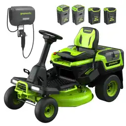 Walmart Greenworks 60V 30 CrossoverT Riding Lawn Tractor + (4) 8.0 Ah Batteries & 600-Watt Charger 7430102 offer