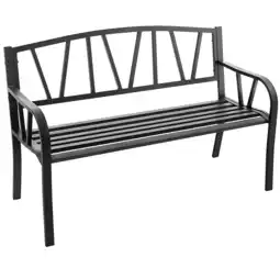 Walmart Costway Outdoor Patio Garden Bench Metal Frame with Ergonomic Armrest 660 Lbs Max Load offer