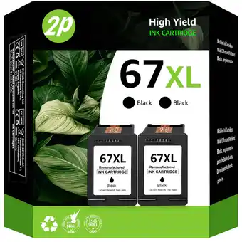 Walmart 67XL Black Ink Cartridges Compatible for HP 67 Black Ink Cartridges HP 2700 2752e 2742e 6000 6055e offer
