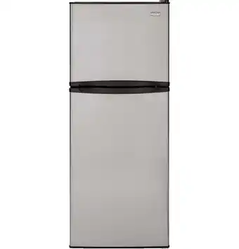 Walmart Haier 98 cu ft Top Freezer Refrigerator with Adjustable Glass Shelves, Stainless Steel, 24 in offer