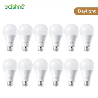 Walmart EDISHINE Daylight LED Light Bulbs 100 Watt Equivalent 1500 Lumen 14 Watt 5000K E26 Base 12 Pack offer