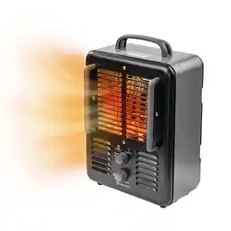 Walmart Comfort Zone Milkhouse Style Utility Space Heater with Adjustable Thermostat, 3-Prong Plug, Black offer