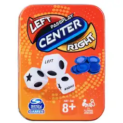 Walmart Spin Master Games, Passplay: The Game of Left Center Right in a Portable Tin, for Ages 8 and up offer