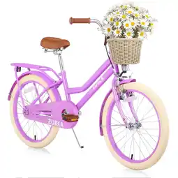 Walmart Girls Bike 20inch with Basket and Backseat, Kids Bicycle for 7-10 Years Old, Single Speed, Pink offer