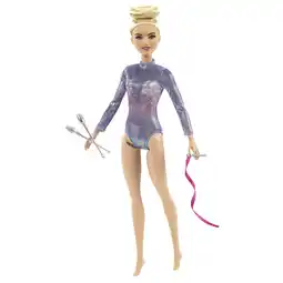 Walmart Barbie Rhythmic Gymnast Fashion Doll Dressed in Shimmery Leotard with Blonde Hair & Brown Eyes offer