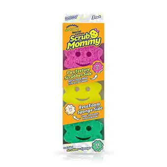 Walmart Scrub Mommy Power Flower Dual-Sided Scrub Sponge, Scratch Free and Resists Odors, 3 Count offer