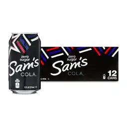 Walmart Sam's Zero Sugar Cola Soda Pop, 12 Pack, 12 fl oz Cans offer