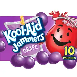 Walmart Kool-Aid Jammers Grape Flavored Drink, 10 ct Box, 6 fl oz Pouches offer
