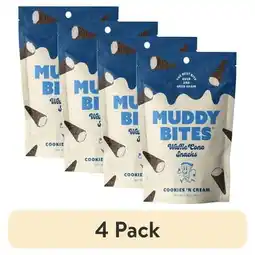 Walmart (4 pack) Muddy Bites Cookies 'N Cream Waffle Cone Snacks, 2.33 oz offer