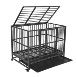Walmart Wonline Heavy Duty 2-Door 42 Metal Pet Kennel & Crate for Dogs with Tray offer