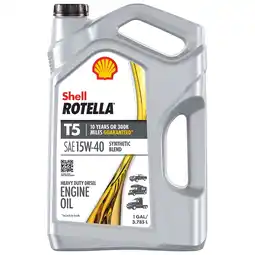 Walmart Shell Rotella T5 Synthetic Blend 15W-40 Diesel Engine Oil, 1 Gallon offer