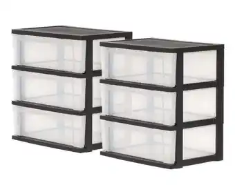 Walmart IRIS 3-Drawer Wide Plastic Storage Drawer, Black, Set of 2 offer