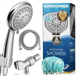 Walmart Shower Head with Handheld, 5-Mode Rain Shower Head with Filters offer