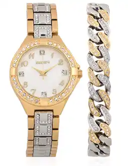 Walmart Elgin Adult Female Analog Watch and Bracelet Set, Two-Tone, 2pc (Model EG10023ST) offer