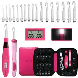 Walmart Yarniss Digital Counter Crochet Hooks Set, 17 Size Light up Crochet Hooks 2.5mm ~14.0mm offer
