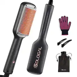 Walmart Sdlogal 9.8 Professional Heated Hair Straightening Brush, Automatic Shutoff, ABS,Black offer