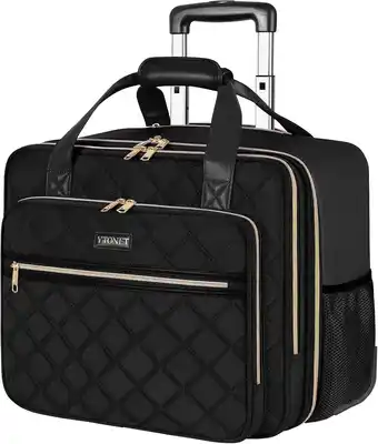 Walmart Ytonet Rolling Laptop Bag for Women, 17.3 inch Briefcase on Wheels for Men and Women, Black offer