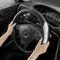 Walmart PIC AUTO Steering Wheel Cover - Sparkly Black Leather with Bling Glitter, Universal Fit for 14.5-15 offer