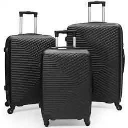 Walmart Babyqueen 3 Piece Luggage Set,Hardside Suitcase Set with Spinner Wheels Hardshell Luggage Set,Black offer