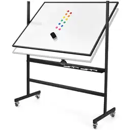 Walmart Costway 48''x36'' Mobile Magnetic Double-Sided Reversible Whiteboard Height Adjust offer