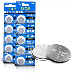 Walmart LiCB CR1616 3V Lithium Battery CR 1616 Button Coin Cell (10 Pack) offer