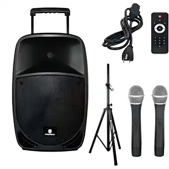 Walmart PRORECK Freedom 15 Portable 15-Inch 800 Watt 2-Way Rechargeable Powered Dj/PA Speaker System offer