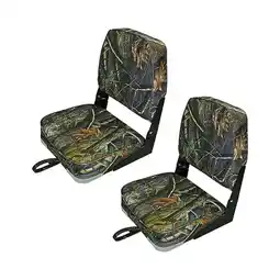 Walmart Seamander Fishing Boat Seats, Green Camo/Grey/Blue, Folding, 2 Count offer