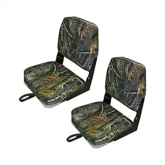 Walmart Seamander Fishing Boat Seats, Green Camo/Grey/Blue, Folding, 2 Count offer