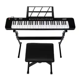 Walmart Zimtown 61 Keys Electronic Keyboard Piano Set with Lighted Full Size Keys, Stand, Bench offer