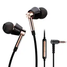 Walmart 1MORE Triple-Driver Wired in-ear Earbuds Headphones with Microphone, 3.5mm Audio Jack, Gold offer