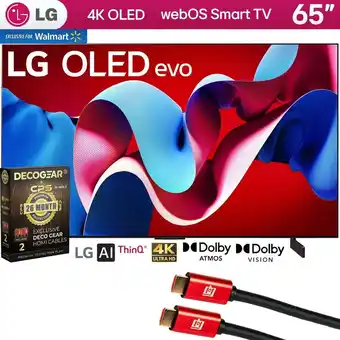 Walmart LG 65 in C4 Series 4K OLED evo Smart TV with 2 Year Extended Warranty, OLED65C4PUA, New offer