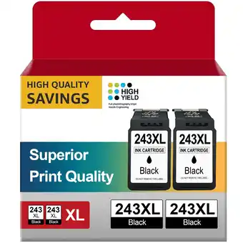 Walmart PG 243 Black Ink Cartridge for Canon 243 Black Ink for Canon Ink 243 Ink Cartridge for Printer (2BK) offer