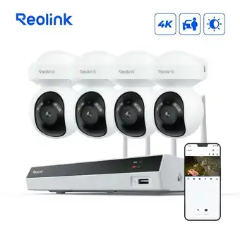 Walmart Reolink 4K PoE PT Outdoor Indoor Surveillance Camera System, 8CH NVR 360 Smart AI Detection 800PT4 offer