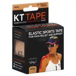 Walmart KT Tape - Elastic Sports Tape Strips, precut, Beige, 20 Count offer
