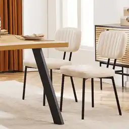 Walmart JOINSUN Mid-century Dining Chairs, Kitchen Chairs Set of 2, White offer