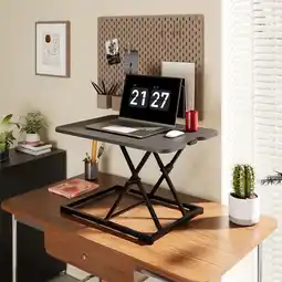 Walmart FunniHomi 27 Home Office Desk Riser Adjustable Standing Desk Converter Black offer
