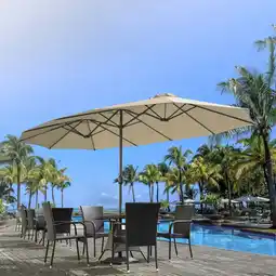 Walmart AECOJOY 15 Ft Patio Double Sided Umbrella Large Outdoor Umbrella - Beige offer