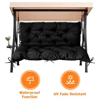 Walmart LCGOD Patio Bench Cushion, for Outdoor Swing Chair, Waterproof & Fade Resistant, 60x40x4 in, Black offer