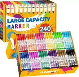 Walmart OSIMIG Art Marker Kit, 240 Count, 1 Pack, Conical Tip offer
