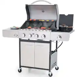 Walmart Alpha Joy 4-Burner Stainless Steel Propane Gas Grill with Side Burner offer