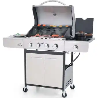 Walmart Alpha Joy 4-Burner Stainless Steel Propane Gas Grill with Side Burner offer