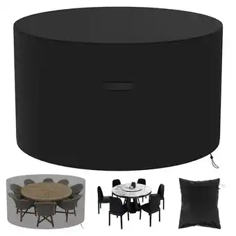 Walmart Tzdxfgl Round Patio Table Cover, 47 Dia Waterproof Outdoor Furniture Covers, Black offer