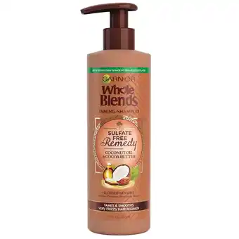 Walmart Garnier Whole Blends Taming Shampoo with Coconut Oil Cocoa Butter, 12 fl oz offer