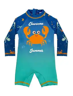 Walmart weVSwe Baby Boy Swimsuit - UPF 50+ Rash Guard Bathing suit - One-Piece Long Sleeve Swimsear 0-3T offer