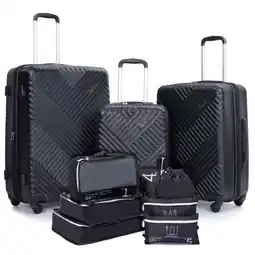 Walmart Luggage Sets 3 Piece Travel Suitcase Set with 7PCS Organizer Bags, Black offer